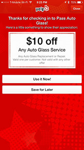 pass auto glass yelp offer